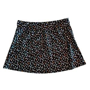 Title Nine Women Swim Cover Up Skirt Black Multicolor Abstract Dot Athletic SZ M